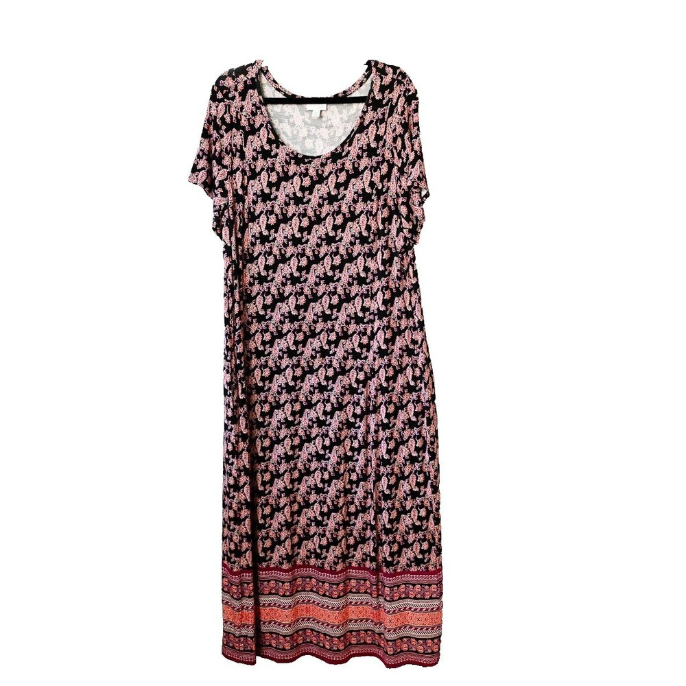 J. Jill Floral Paisley Sheath Dress Maxi 2X Plus